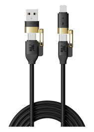 Кабель Basemo BO24240 (A+C-C+L) 4-in-1 Super Fast Charge 240W, 480 Mbps, 2 метра